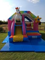 Springkussen Unicorn met glijbaan te huur, Ophalen of Verzenden