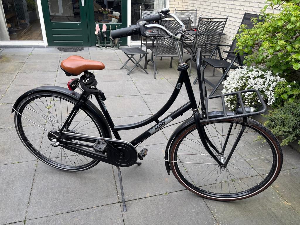 Nette zwarte omafiets met voordrager - Aldo, 53 tot 56 cm, Ophalen, Gebruikt, Versnellingen