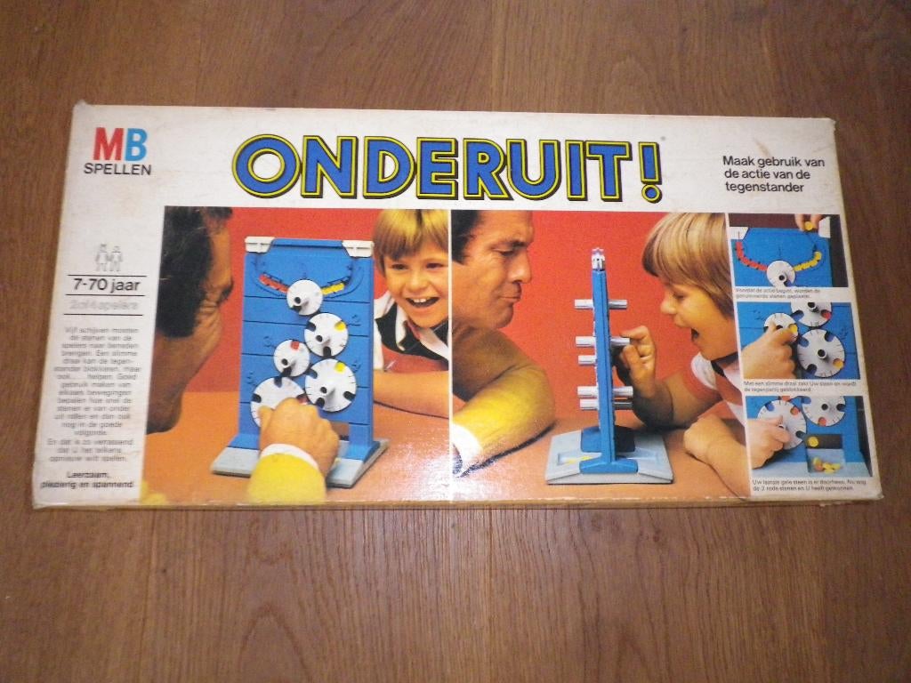 Onderuit oude lange doos van MB, Hobby en Vrije tijd, Gezelschapsspellen | Bordspellen, Ophalen of Verzenden, Gebruikt, MB Spellen