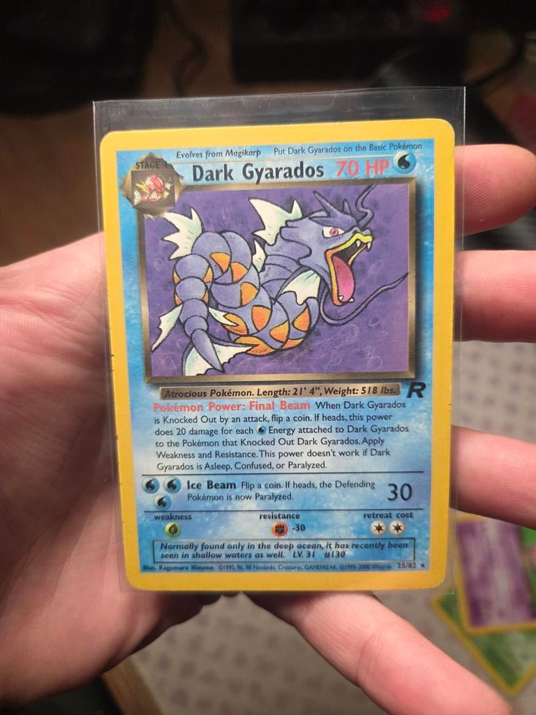 Dark Gyrados 25/82 Team Rocket 2000 Wotc, Ophalen of Verzenden, Zo goed als nieuw, Losse kaart, Foil