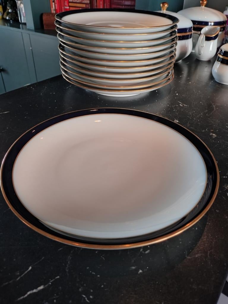 Hutschenreuther Olivia 63 dinerbord kobalt blauw goud, Ophalen