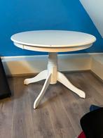 Witte ronde tafel (Ø100 cm), Huis en Inrichting, Ophalen, Zo goed als nieuw, Rond, 100 tot 150 cm