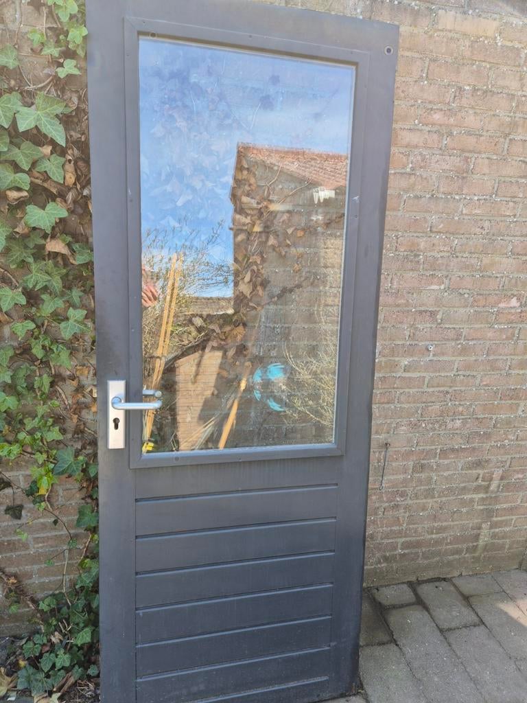 Hardhouten buitendeur, Ophalen, Gebruikt, 80 tot 100 cm, Buitendeur