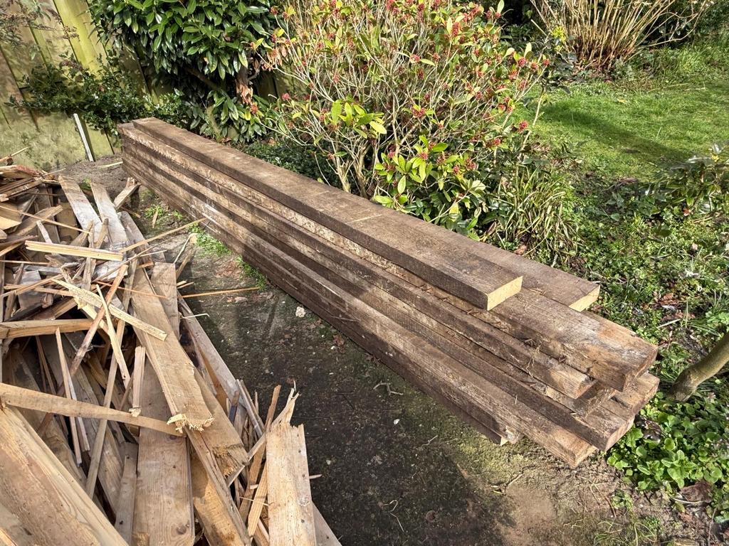 Vloerbalken, Doe-het-zelf en Verbouw, Hout en Planken, Ophalen, Gebruikt, Balk, Overige houtsoorten