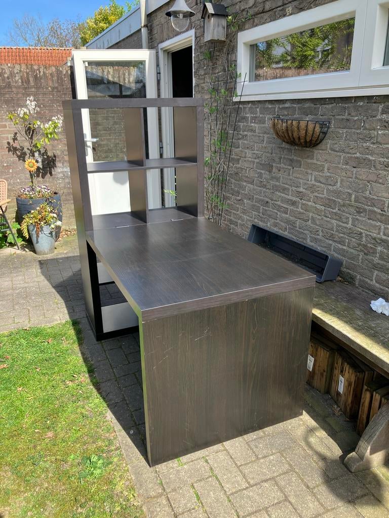 IKEA Kallax bureau met vakkenkast - 151x154x79 cm, Ophalen, Gebruikt, Spaanplaat of MDF, IKEA