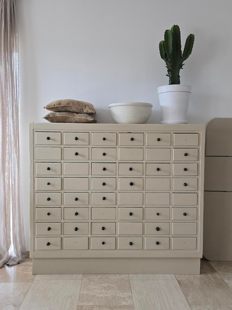 Vintage ladekast / apothekerskast – schoolkast - kast, Huis en Inrichting, Kasten | Ladekasten, Ophalen, 100 tot 150 cm, -, 150 tot 200 cm