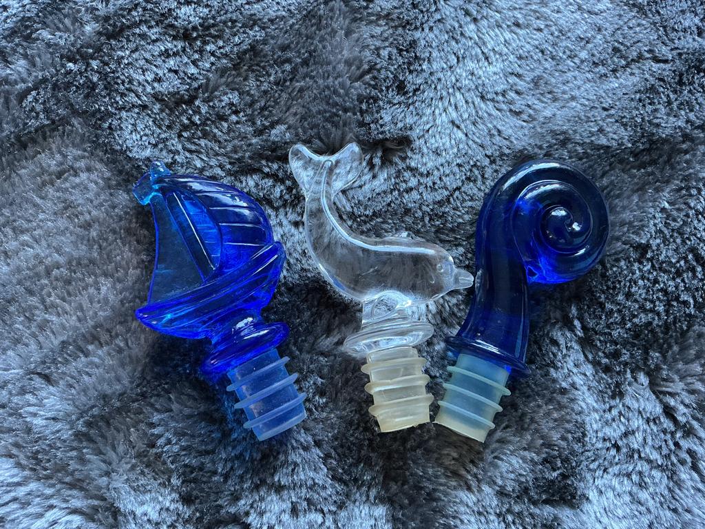 Set van 3 decoratieve flessenstoppers, glas, Ophalen of Verzenden, Meerkleurig, Overige merken, Glas