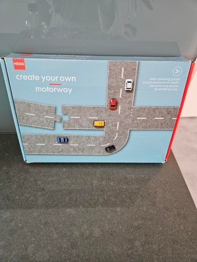 Autoweg puzzel vilt van de Hema, Ophalen of Verzenden, Zo goed als nieuw