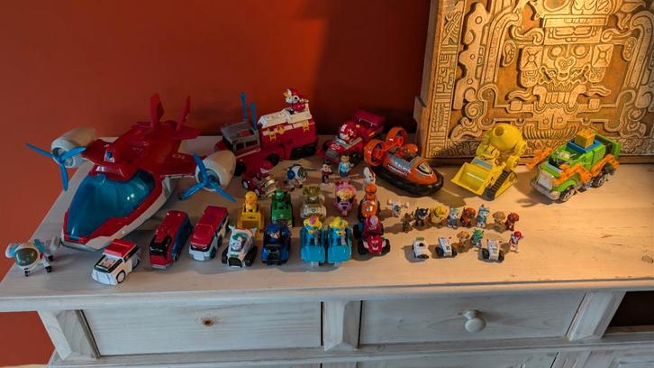 Grote collectie Paw Patrol voertuigen en figuren, Kinderen en Baby's, Speelgoed | Overig, Jongen of Meisje, Ophalen of Verzenden
