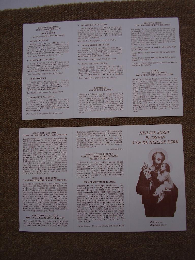 Heilige Jozef patroon van de Heilige Kerk, Verzamelen, Bidprentjes en Rouwkaarten, Ophalen of Verzenden