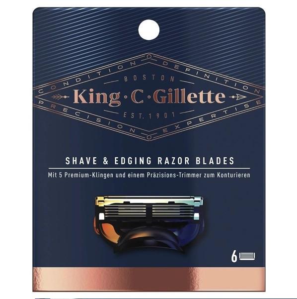 King C. Gillette Scheermesjes 6 stuks Fusion 5, Ophalen, Nieuw, Gehele gezicht