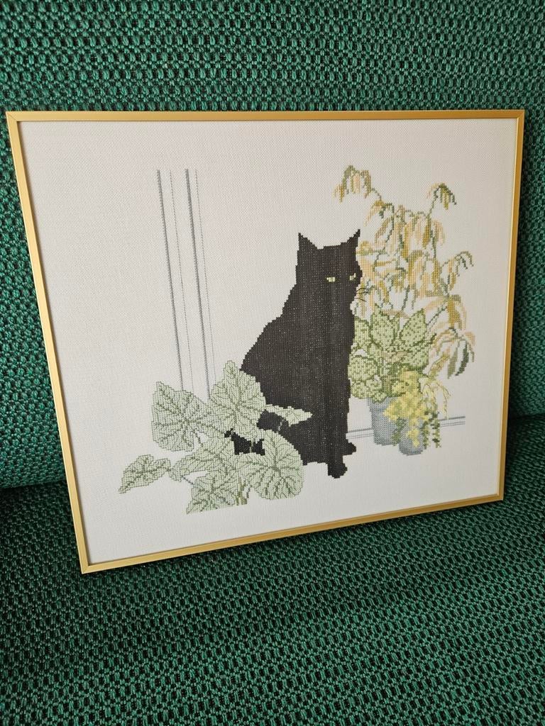 Geborduurde kat in lijst, Ophalen, Gebruikt