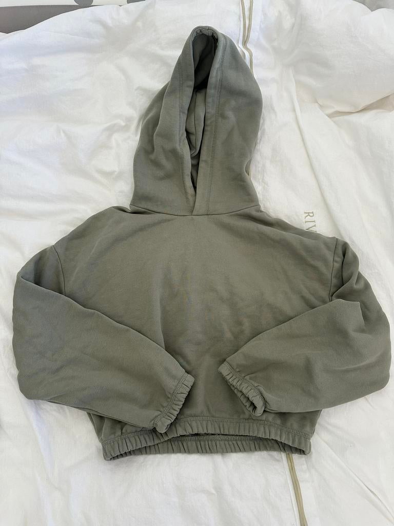 Khaki zara hoodie cropped maat M, Kleding | Dames, Ophalen of Verzenden, Zo goed als nieuw, Groen