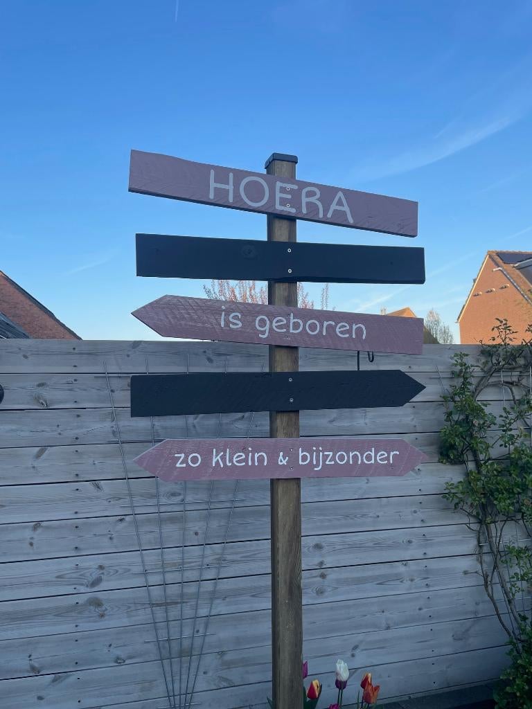 Geboortebord te huur - wegwijzer, Ophalen, Nieuw, Geboortebord