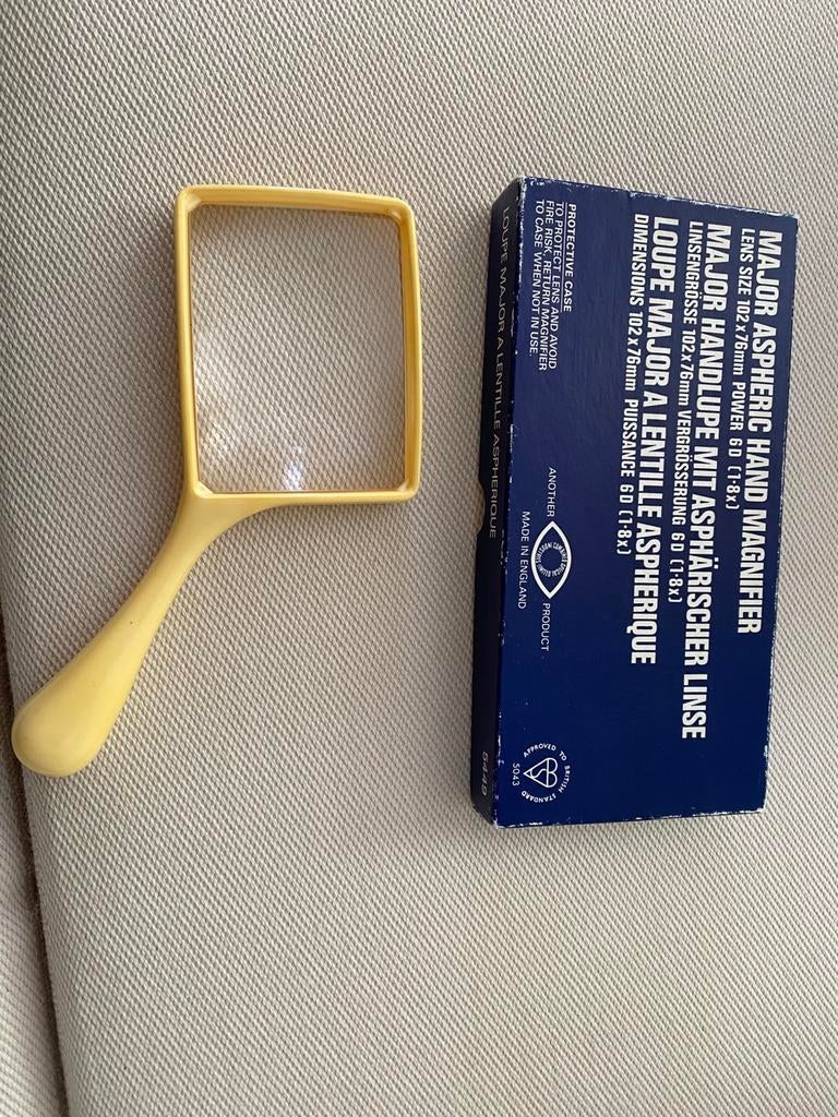 Handloep 102 x 76 mm aspheric, Ophalen of Verzenden, Zo goed als nieuw, Vergrootglas of Loep