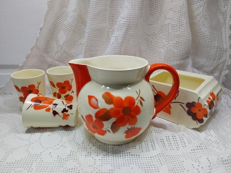 Art Deco aardewerk servies onderdelen, Antiek en Kunst, Antiek | Keramiek en Aardewerk, Ophalen of Verzenden