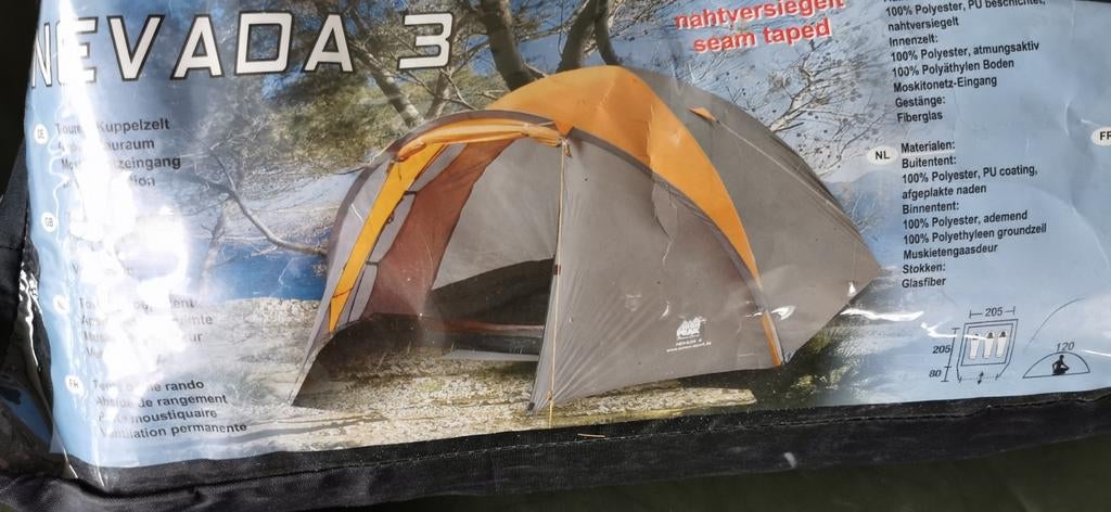 Nevada 3 koepeltent - Ideaal voor kamperen, Caravans en Kamperen, Ophalen of Verzenden, Zo goed als nieuw, Tot en met 3