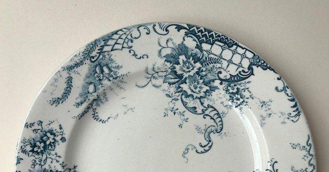 Antiek plat bord diner bord J.S. & G. Hanley terre de fer, Antiek en Kunst, Antiek | Servies los, Ophalen of Verzenden