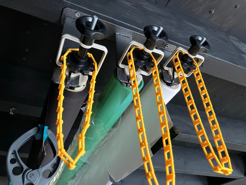 6 rollen achtergrond doek met hangbeugels en rolsysteem en, Audio, Tv en Foto, Fotografie | Fotostudio en Toebehoren, Ophalen