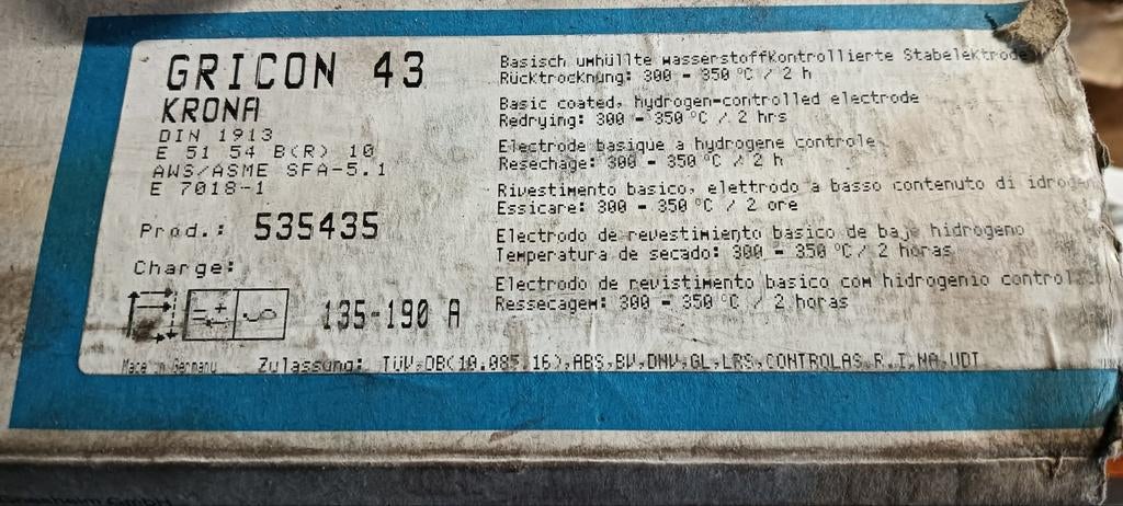 Gricon 43 Krona Laselektroden, Zakelijke goederen, Machines en Bouw | Lastechniek, Ophalen of Verzenden