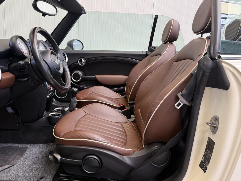MINI Cabrio 1.6 One Chili LEDER-AIRCO/ECC-LMV-PDC (bj 2011), Auto's, Voorwielaandrijving, Gebruikt, 4 cilinders, 4 stoelen