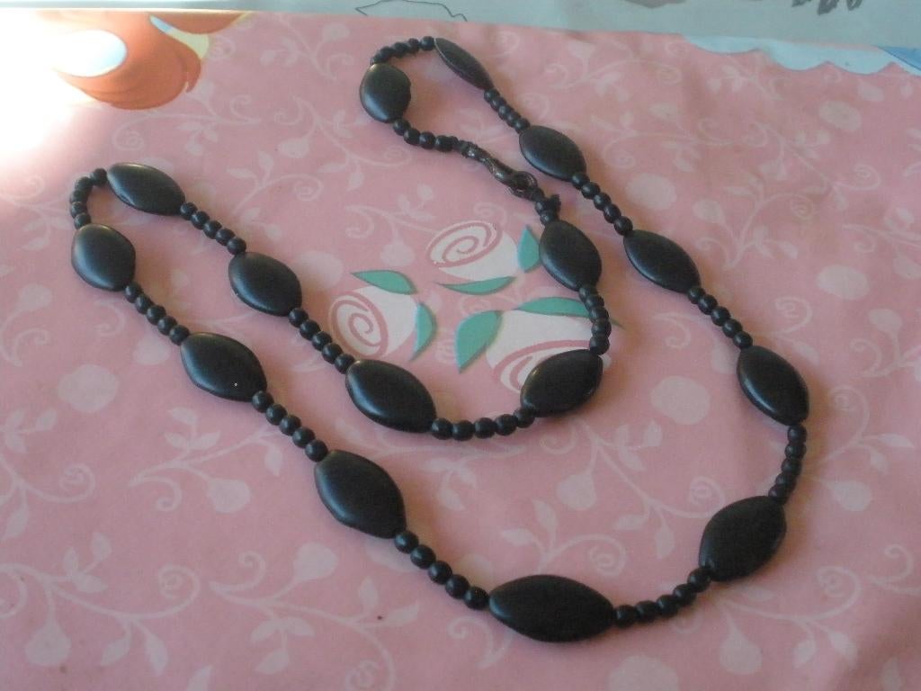 Authentieke Rouwketting uit Zeeuwse Boedel, Sieraden, Tassen en Uiterlijk, Antieke sieraden, Ketting, Overige materialen, Ophalen of Verzenden