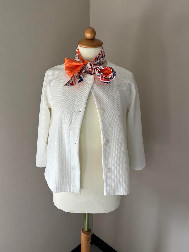 Terre Bleue boucle jasje creme wit mt XS, Kleding | Dames, Ophalen of Verzenden, Zo goed als nieuw, Maat 34 (XS) of kleiner, Wit