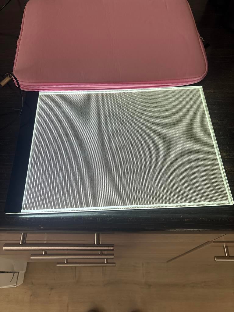 Lichtbak voor tekenen met roze hoes of diamond painting, Ophalen, Gebruikt, Overige typen