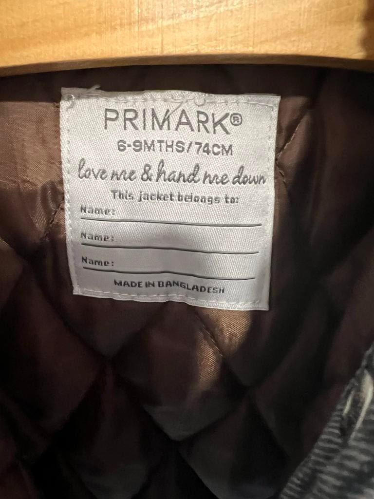 Nieuw Primark spijkerjasje 6-9 maanden, Ophalen of Verzenden, Nieuw, Jongetje of Meisje, Jasje