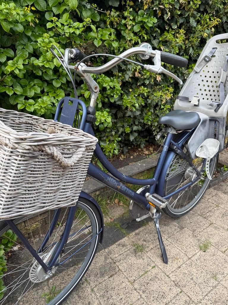 Cortina Damesfiets 28 inch met buggy drager en kinderzitje, Velgrem, Versnellingen, Ophalen, Overige merken