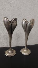 Art Nouveau Verzilverd Posy Vaasjes, Ophalen of Verzenden