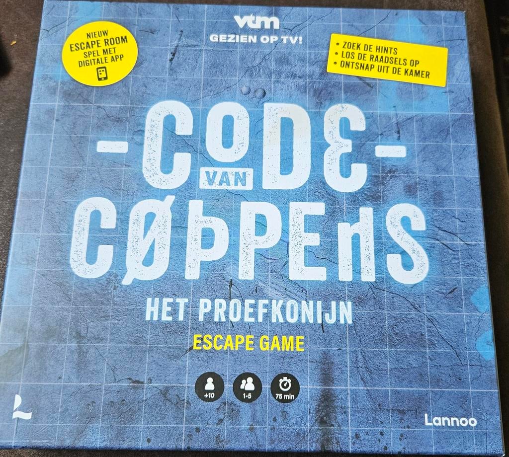 Code van Coppens: Het Proefkonijn - Escape Game, Hobby en Vrije tijd, Gezelschapsspellen | Bordspellen, Vijf spelers of meer, Ophalen of Verzenden