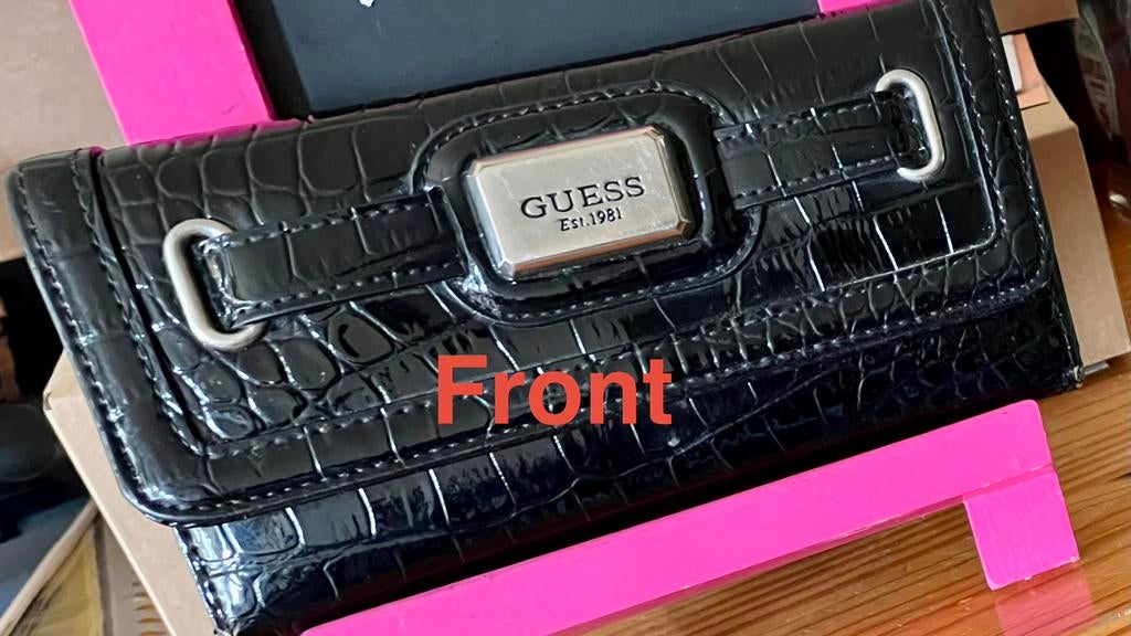 Guess portemonnee. Zwart elegant tas en witte mooie Rugzak., Sieraden, Tassen en Uiterlijk, Portemonnees, Ophalen of Verzenden