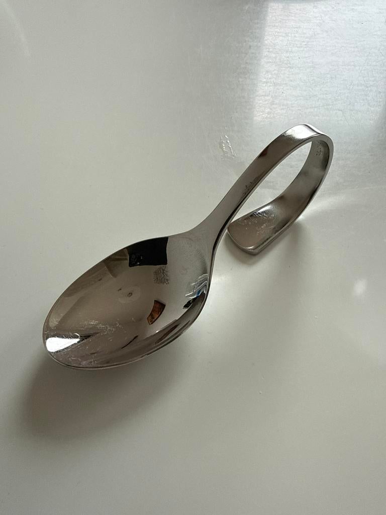 12 RVS amuse lepels – modern design, Ophalen of Verzenden, Zo goed als nieuw, Rvs of Chroom, Vaatwasserbestendig