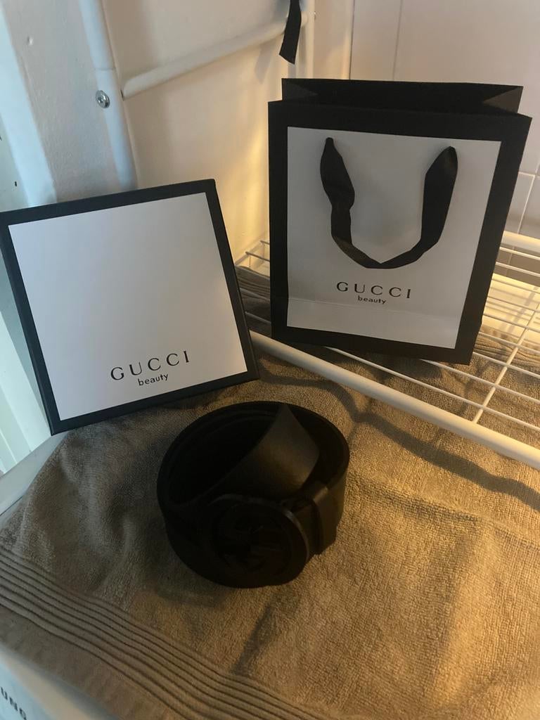 Gucci heren riem - black on black - cadeaubox - NIEUW, Verzenden, Nieuw, Riem of Ceintuur, Echt leder