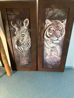 2x Artwork op paneel | Zebra & Leeuw | Ruane Manninc Artwork, Ophalen