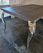 Prachtige eettafel Rofra Home zwart hout met chromen poten, Ophalen, 50 tot 100 cm, Zo goed als nieuw, 150 tot 200 cm
