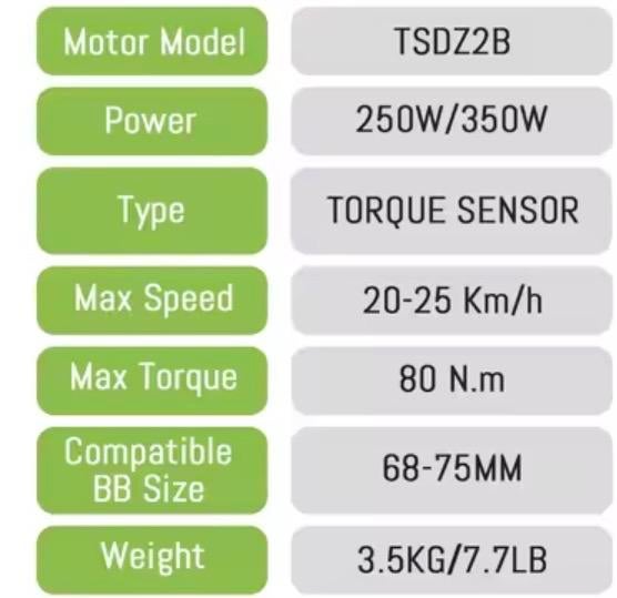 TSDZ2B 36V 250W E-bike Middenmotor Ombouwset NL, Fietsen en Brommers, Verzenden, Nieuw