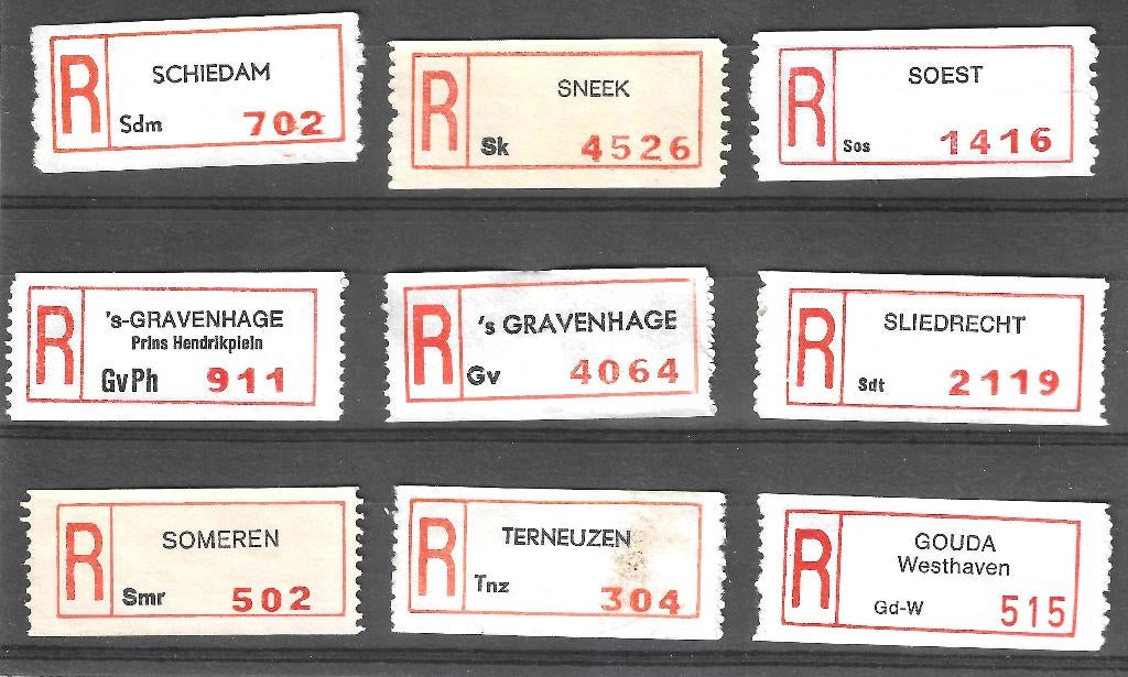 Nederland Aantekenstrookjes - 15, Postzegels en Munten, Postzegels | Nederland, Ophalen of Verzenden, Na 1940