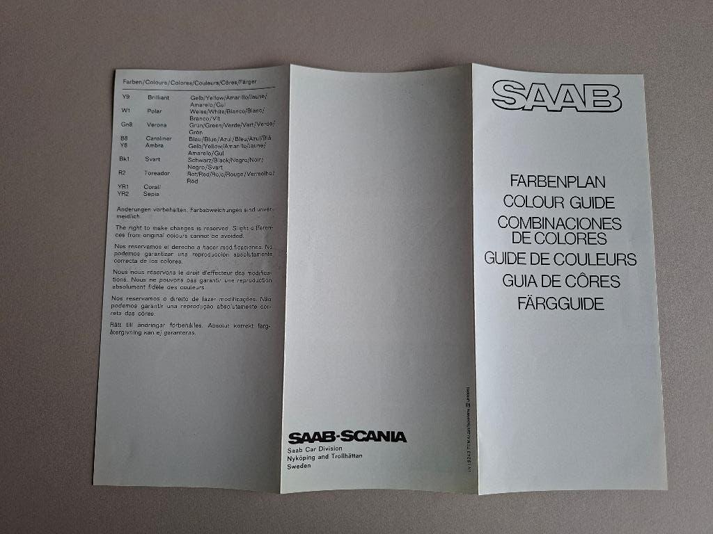BROCHURE SAAB KLEURENFOLDER 1973, Boeken, Ophalen of Verzenden, Zo goed als nieuw, Overige merken