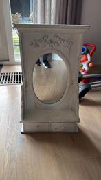 Mooie brocante spiegel met laatjes, Huis en Inrichting, Woonaccessoires | Zuilen en Pilaren, Ophalen of Verzenden, Zo goed als nieuw