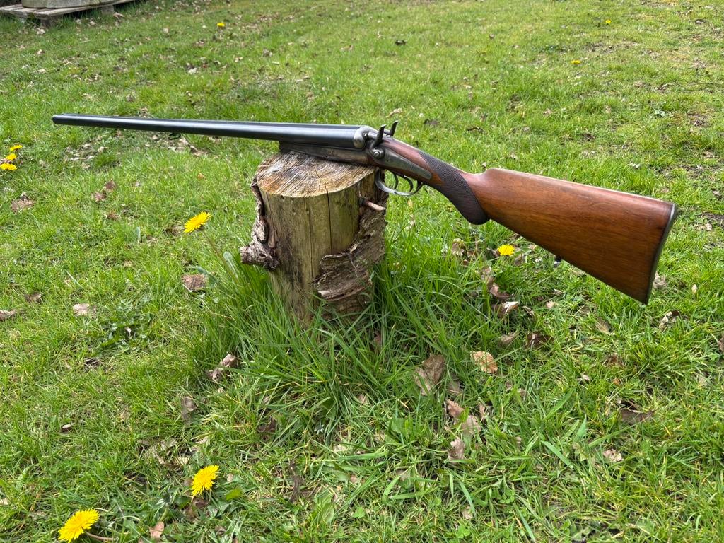 Antiek husqvarna kaliber 12 dubbelloops jachtgeweer geweer, Ophalen of Verzenden