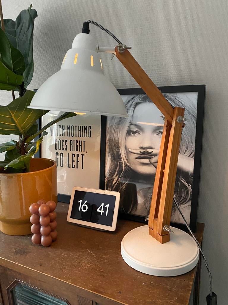 Scandinavische tafellamp, Ophalen, Zo goed als nieuw, Hout, Minder dan 50 cm