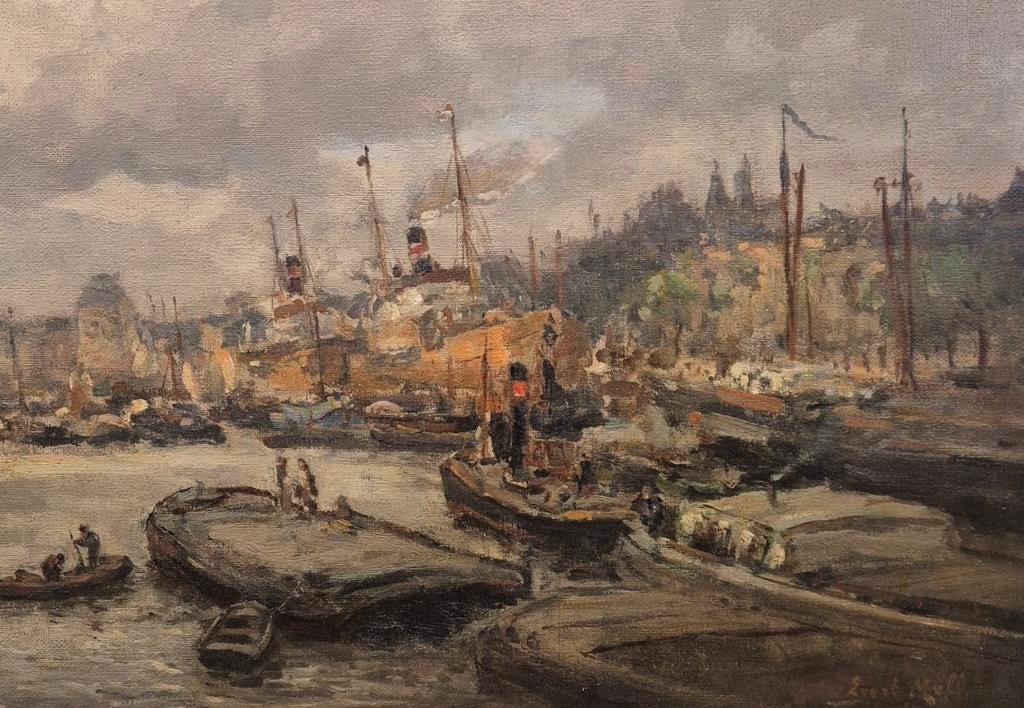 Evert Moll (1878–1955) – Havengezicht Rotterdam, Ophalen