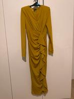 Gouden glitterjurk met ruches, Kleding | Dames, Geel, Ophalen of Verzenden, Zo goed als nieuw, Maat 36 (S)