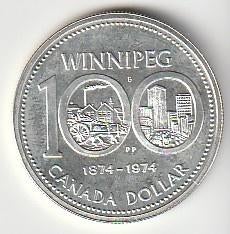 1  dollar  1974  Canada. km. 88 a   unc, Ophalen of Verzenden, Noord-Amerika, Losse munt, Zilver