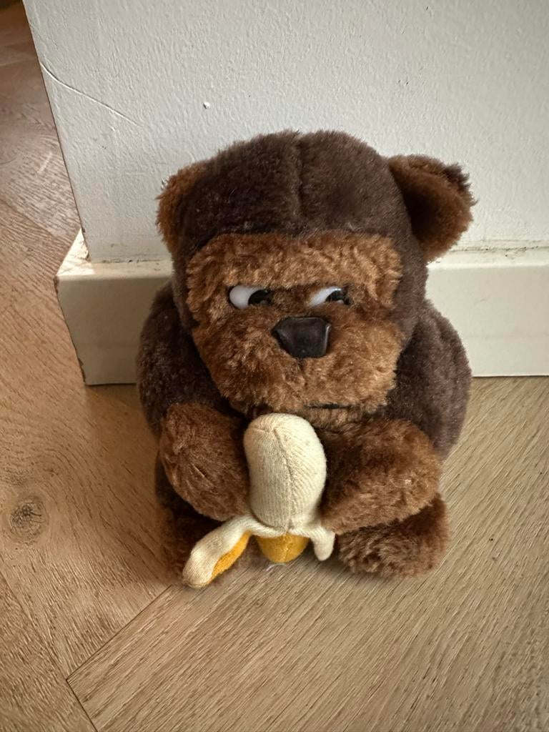 Knuffel aap met banaan, Ophalen of Verzenden, Zo goed als nieuw, Overige typen