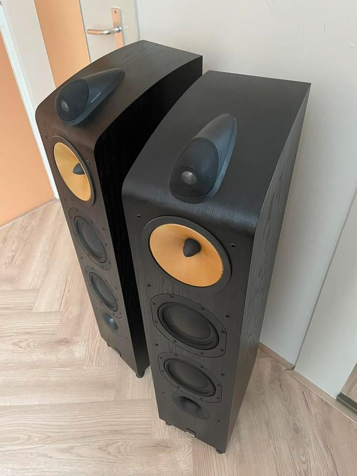 Bowers & Wilkins B&W 703 black ash, Audio, Tv en Foto, Luidsprekers, Zo goed als nieuw, Front, Rear of Stereo speakers, 120 watt of meer