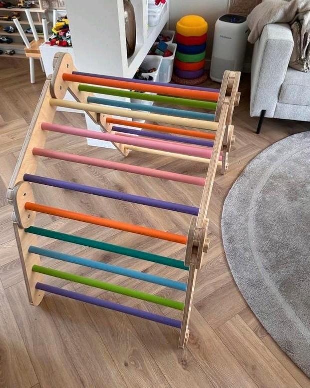 Happymoon kinder speelrek met glijbanen en klimplank, Kinderen en Baby's, Speelgoed | Houten speelgoed, Ophalen