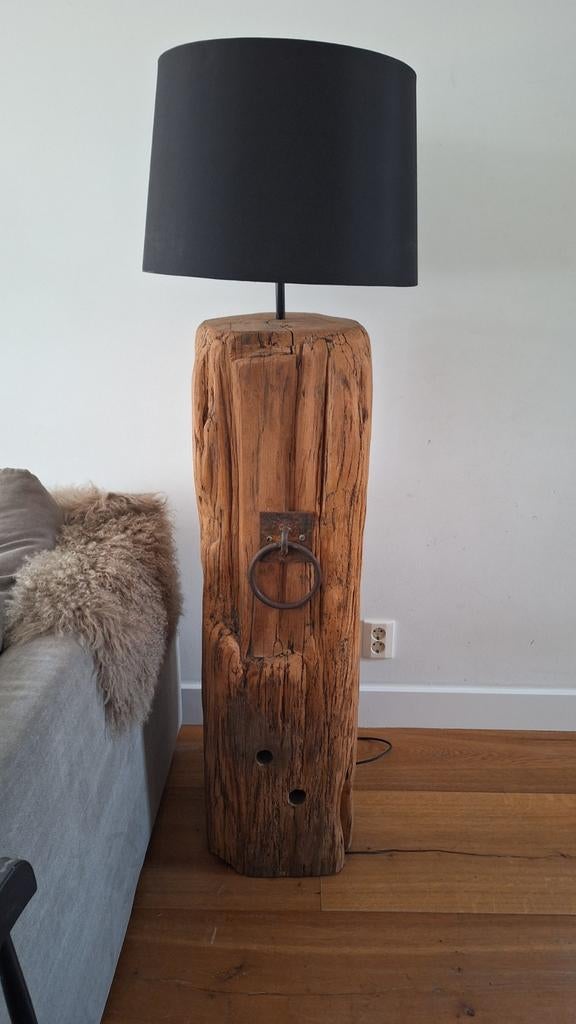 Meerpaal / boomstam lamp, Huis en Inrichting, Lampen | Vloerlampen, Ophalen of Verzenden, Minder dan 100 cm